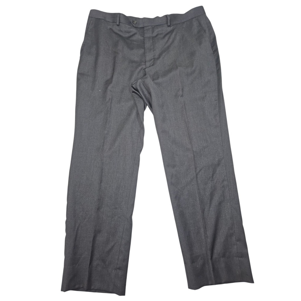 Pronto Uomo Modern Dress Pants Charcoal Grey 100% Wool Sz 40/30